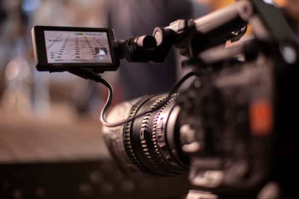 tv camera in the studio of the culinary program.